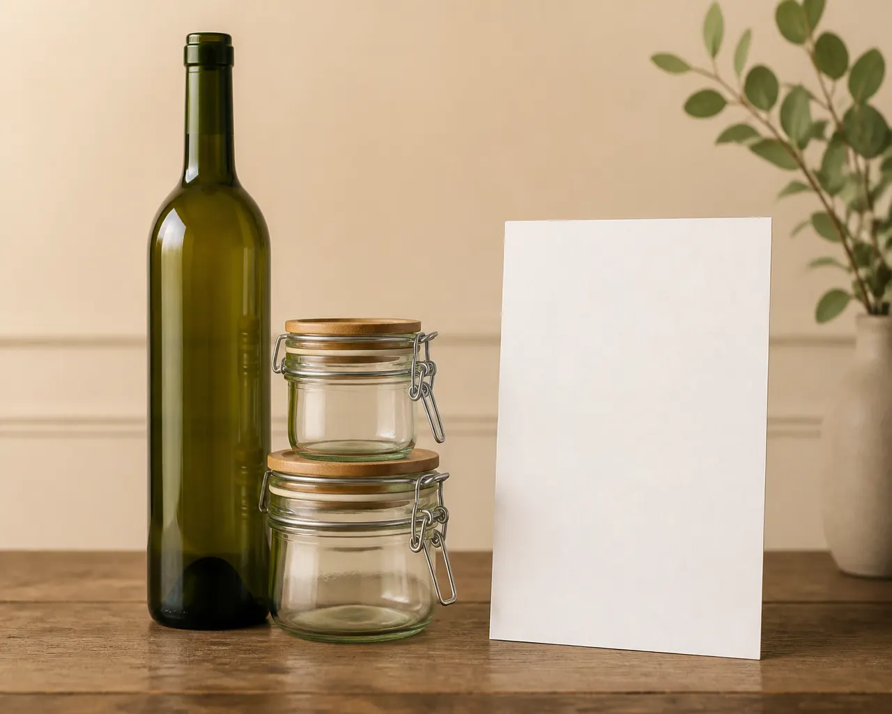 Green glass bottle and reusable jars under EU PPWR reuse targets