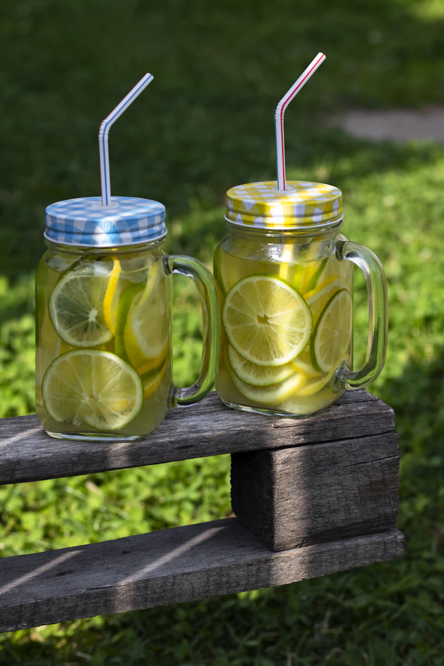 Shelf of glass jars in different colors and sizes