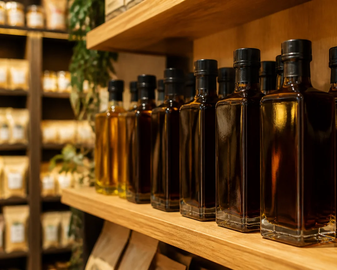 Brown Square Oil Bottle – 250 ml (view 3)